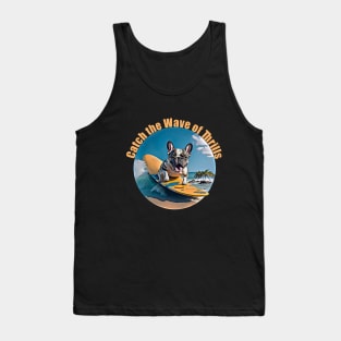 French bulldog surfing, frenchie dog, surfer and french bulldog lovers Tank Top